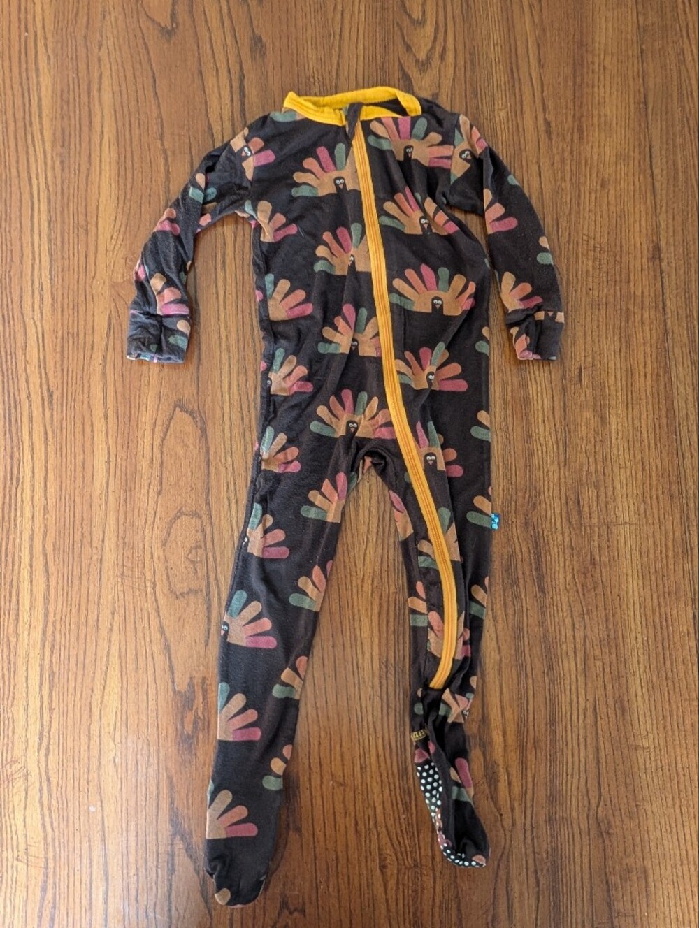 KicKee Pants Thanksgiving Turkey Footie Sleeper Pajamas 9-12 Months